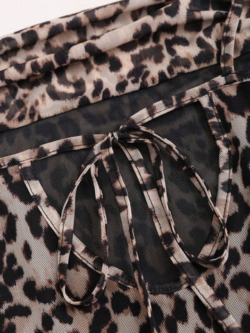 Women's Summer Leopard Printed Sleeveless Cami Dress