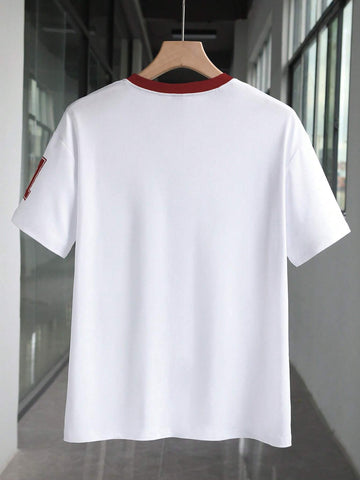 Women's Summer Number Print V-Neck Short Sleeve Casual T-Shirt