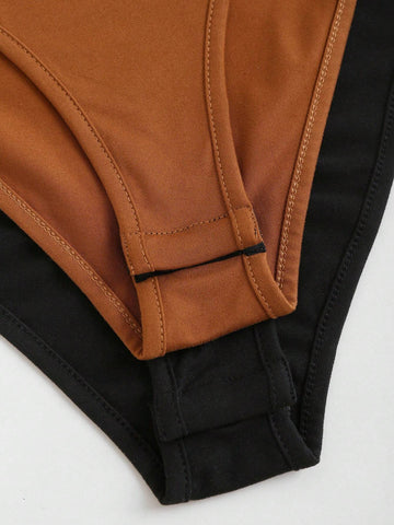 Women's Summer Solid Color One Shoulder Sleeveless Pleated Casual Bodysuit