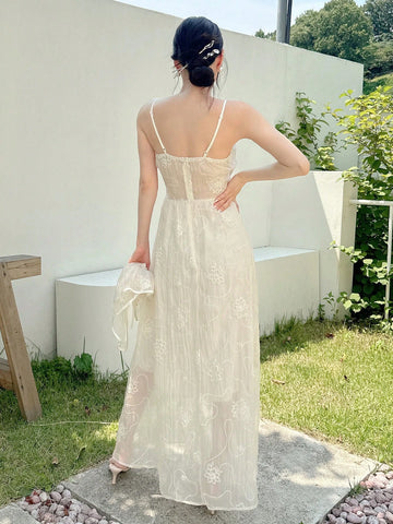 Elegant Semi-Transparent Chinese Style Two Pieces Women's Dress