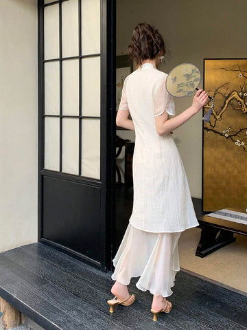 New Chinese Style Casual Vintage Long Skirt