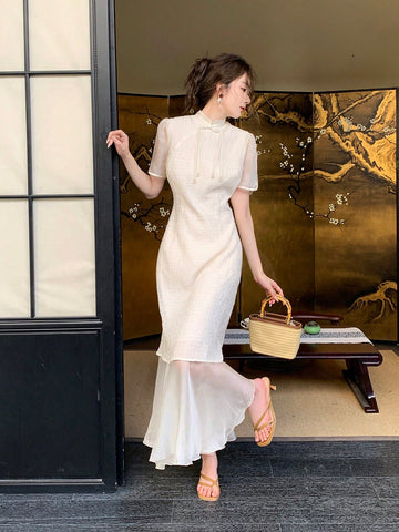 New Chinese Style Casual Vintage Long Skirt