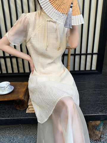 New Chinese Style Casual Vintage Long Skirt
