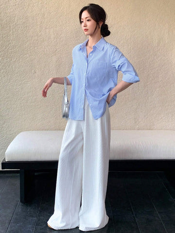 EastFlair Women Casual Loose Striped Blouse