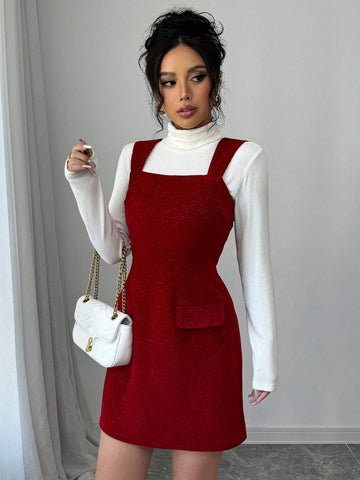 Women's Elegant Christmas Party A-Line Sleeveless Waist Flare Mini Dress