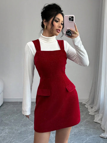 Women's Elegant Christmas Party A-Line Sleeveless Waist Flare Mini Dress