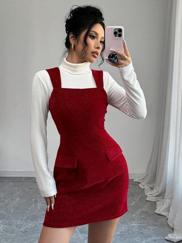 Women's Elegant Christmas Party A-Line Sleeveless Waist Flare Mini Dress