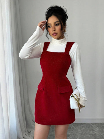 Women's Elegant Christmas Party A-Line Sleeveless Waist Flare Mini Dress
