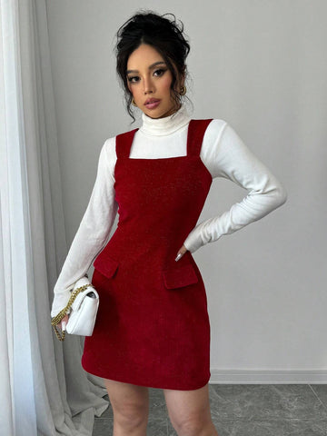 Women's Elegant Christmas Party A-Line Sleeveless Waist Flare Mini Dress