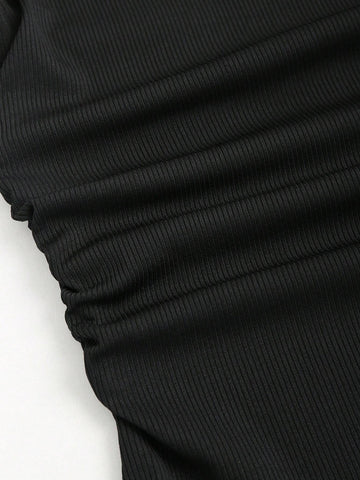 2pcs/Set Women Solid Color Round Neck Sleeveless Top And Casual Pants Suit