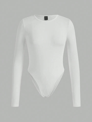 3pcs/Set Women's Casual Simple Long Sleeve Bodysuit, Spring Autumn