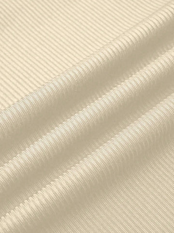 3pcs Women's Summer Solid Color Strapless Bodycon Dress With Pleats