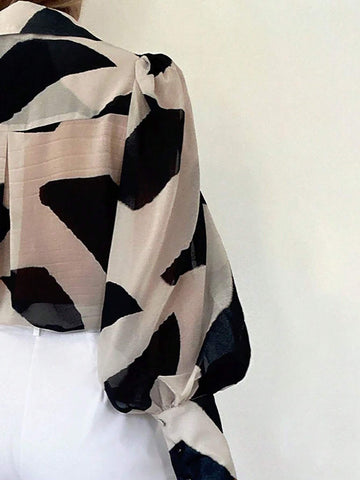 Essnce Allover Print Button Front Shirt For Dailywear