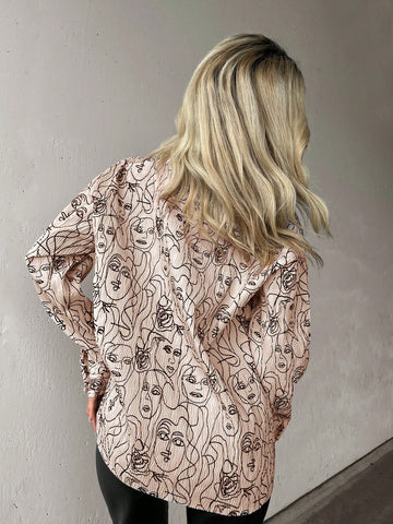 Allover Print Drop Shoulder Shirt