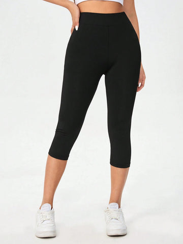 Essnce Casual Knitted 3/4 Bodycon Women's Leggings, Suitable For Summer Love