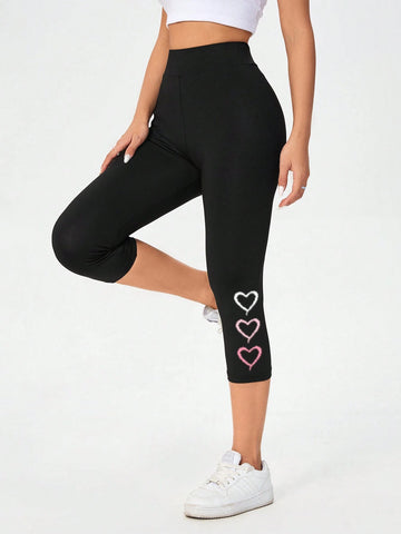 Essnce Casual Knitted 3/4 Bodycon Women's Leggings, Suitable For Summer Love