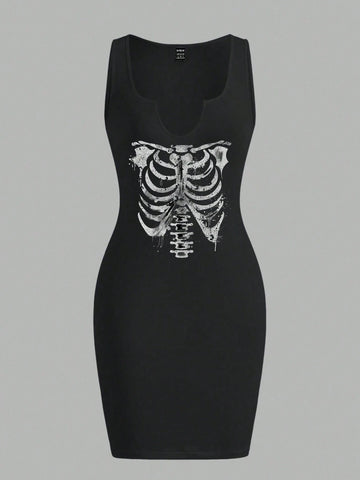 Casual Minimalist Women Sleeveless Thick Strap Fitted Bodycon Dress