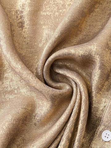 Essnce Casual Multi-Way Fashionable Long Sleeve V-Neck Button Up Glossy Ladies Blouse