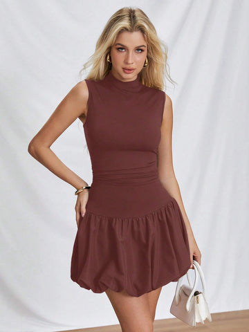 Casual Women's Solid Color Stand Collar Summer Dress Bachelorette Dress Y2k Dress Summer