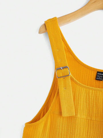 Casual Women's Solid Color Suspender Dress