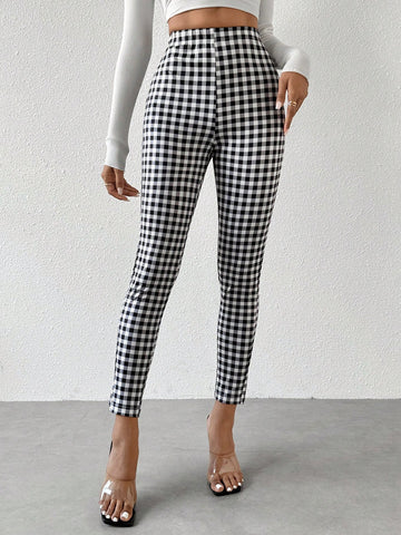 Essnce Checked Print Leggings