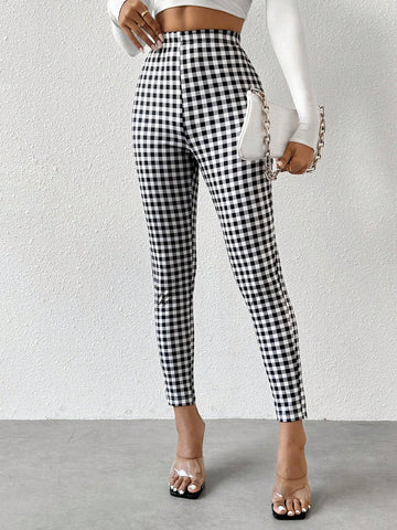 Essnce Checked Print Leggings