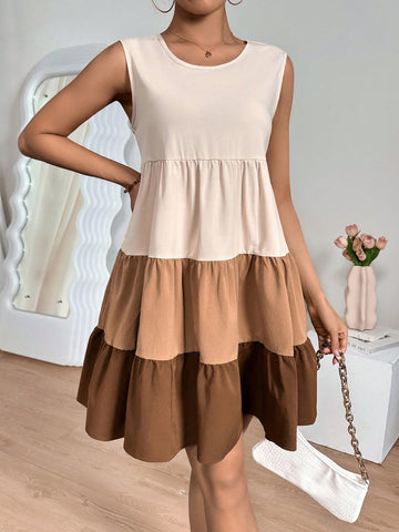 Color Block Sleeveless Dress
