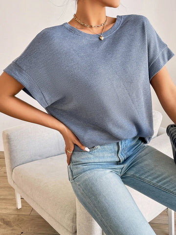 Crossover Back Batwing Sleeve Tee