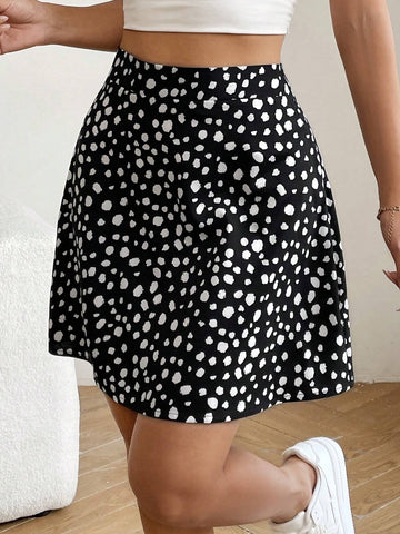 Essnce Dalmatian Printed Casual Skirt