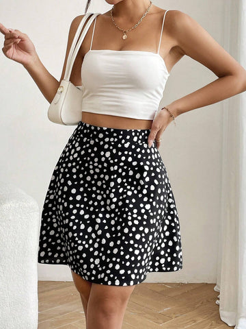 Essnce Dalmatian Printed Casual Skirt