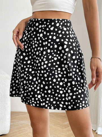 Essnce Dalmatian Printed Casual Skirt