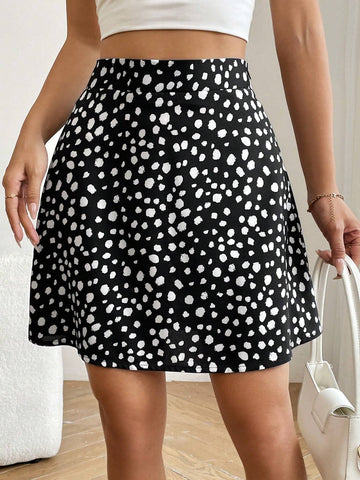 Essnce Dalmatian Printed Casual Skirt