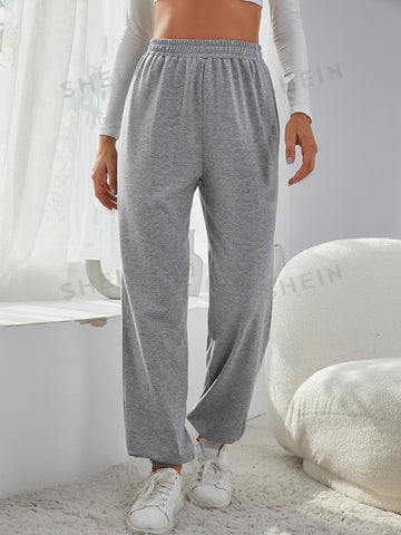 Essnce Elastic Waist Solid Sweatpants