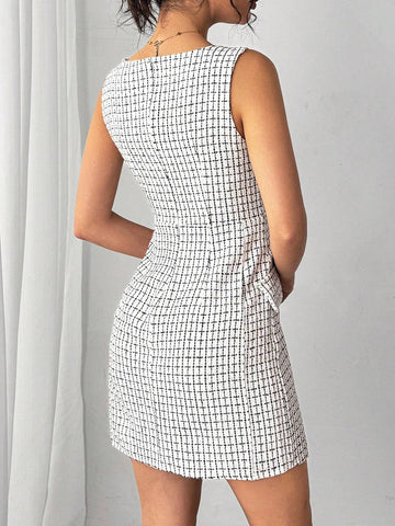 Elegant Vintage Style Casual/Office Wear Sleeveless Shift Dress