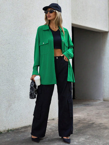Flap Pocket Drop Shoulder Tee