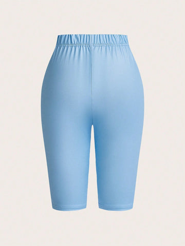 H-Style O-Neck Casual Knitted Short Sleeve Set With Heat Transfer Print And Heart Pattern