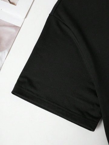 Heart Pattern Parent-Child Outfits Casual Loose Fit Round Neck Short Sleeve T-Shirt For Summer