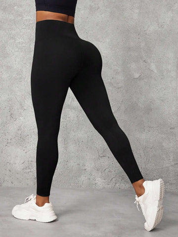 Essnce High Elastic Waisted Skinny Seamless Leggings, Comfortable Fitting And Shaping, Suitable For Spring, Autumn And Winter
