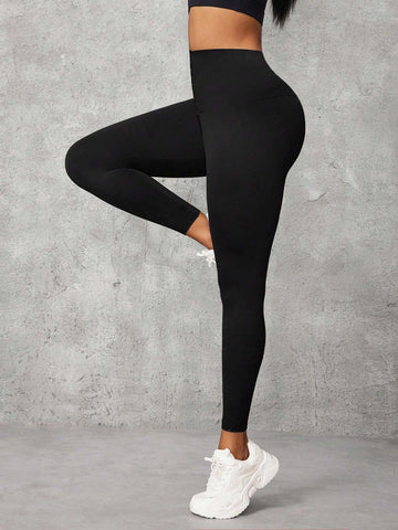 Essnce High Elastic Waisted Skinny Seamless Leggings, Comfortable Fitting And Shaping, Suitable For Spring, Autumn And Winter