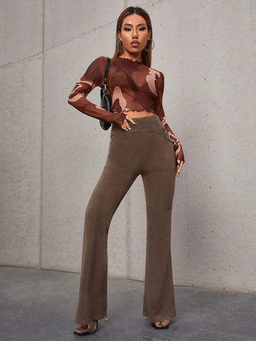 Essnce High Waist Flare Leg Pants