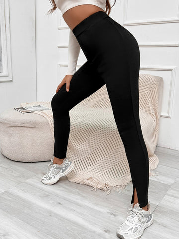 Essnce High Waist Split Hem Skinny Pants