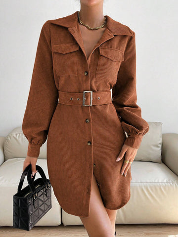 Holiday Dress Plaid Mini Skirt Christmas Women Dress Women's Casual Plaid Front Button Short