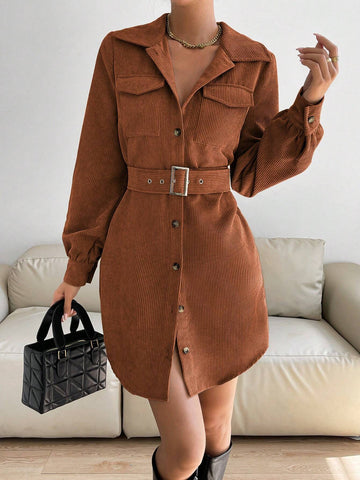 Holiday Dress Plaid Mini Skirt Christmas Women Dress Women's Casual Plaid Front Button Short