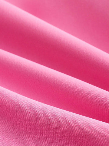 Essnce Ladies' Pink Bow Tie Ribbon Button Down Shirt