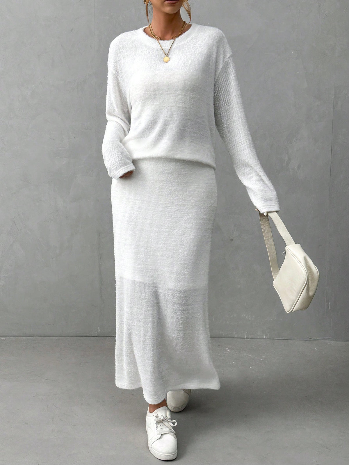 Ladies' Solid Color Two Piece Set