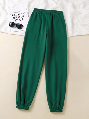 Essnce Letter Graphic Drawstring Waist Sweatpants