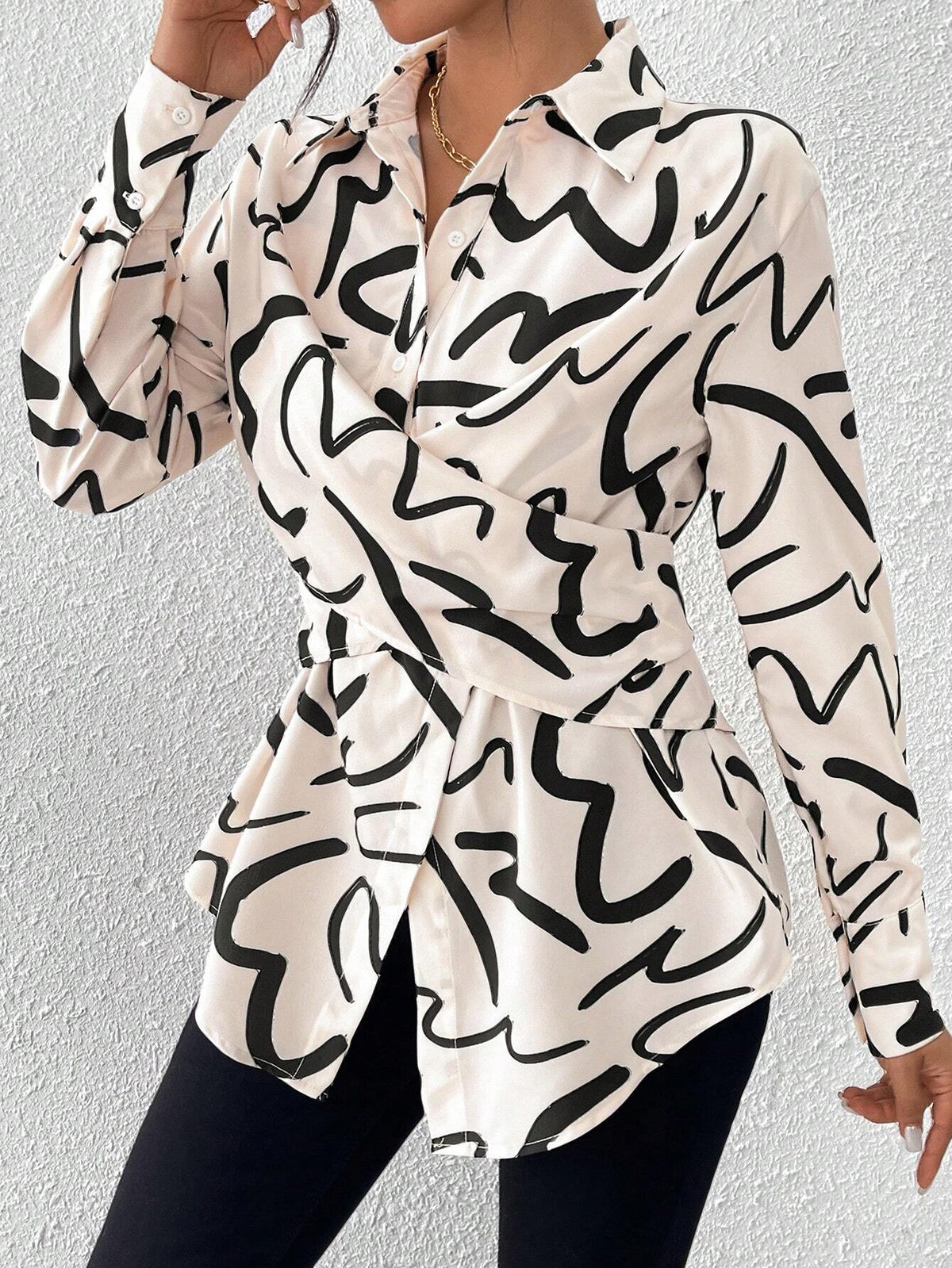 Essnce Long Sleeve Graphic Shirt Thanksgiving Shirt Women Casual Printed Long Sleeve Cinched Waist Shirt