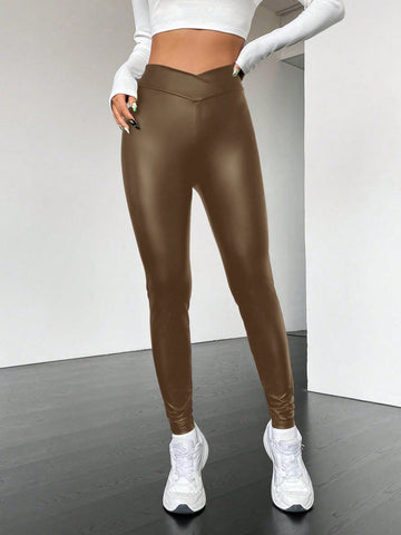 Essnce Overlap Waist Compression Leggings