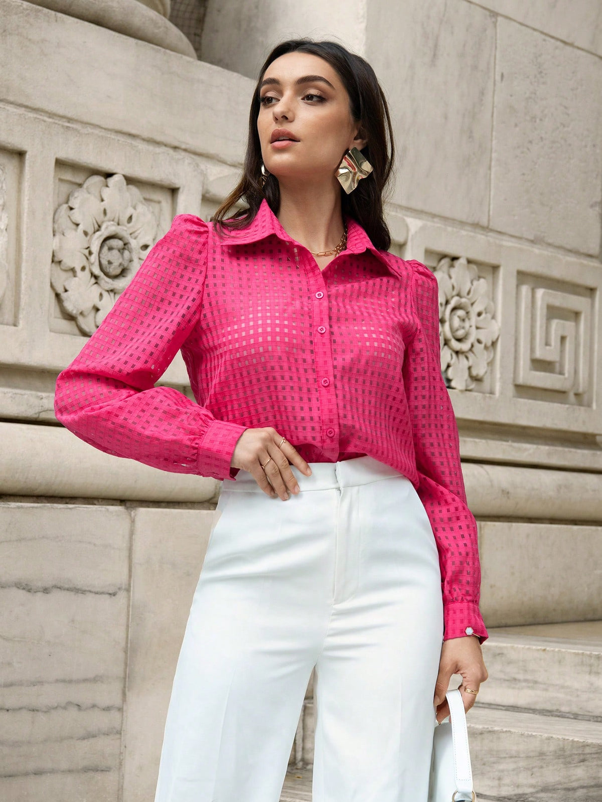 Plaid Print Button Front Shirt