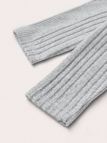 Plain Ribbed Knit Bodysuit
